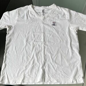 Psycho Bunny White V-Neck boys Tee